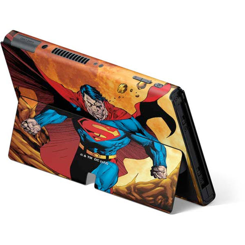 DC Comics Superman Action Pose Art By Jim Lee Nintendo Switch OLED (2021) Skin